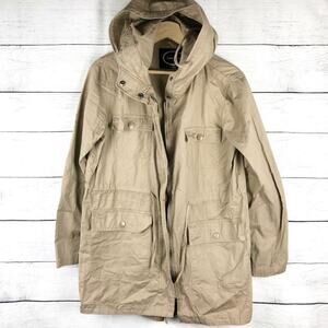 Love Tree | Tan Cargo Oversized Utility Hooded Jacket S